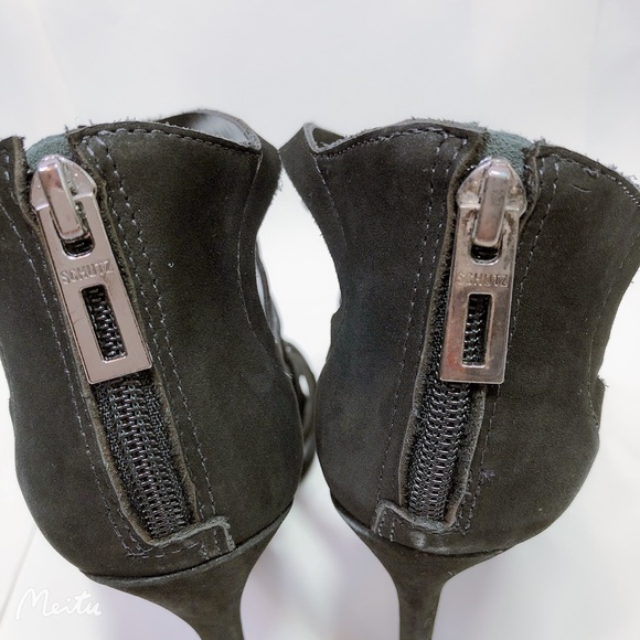 SCHUTZ Women Pequena Suede Black Strappy Dress High Heels Sandals US 8.5 B NEW - Picture 13 of 16